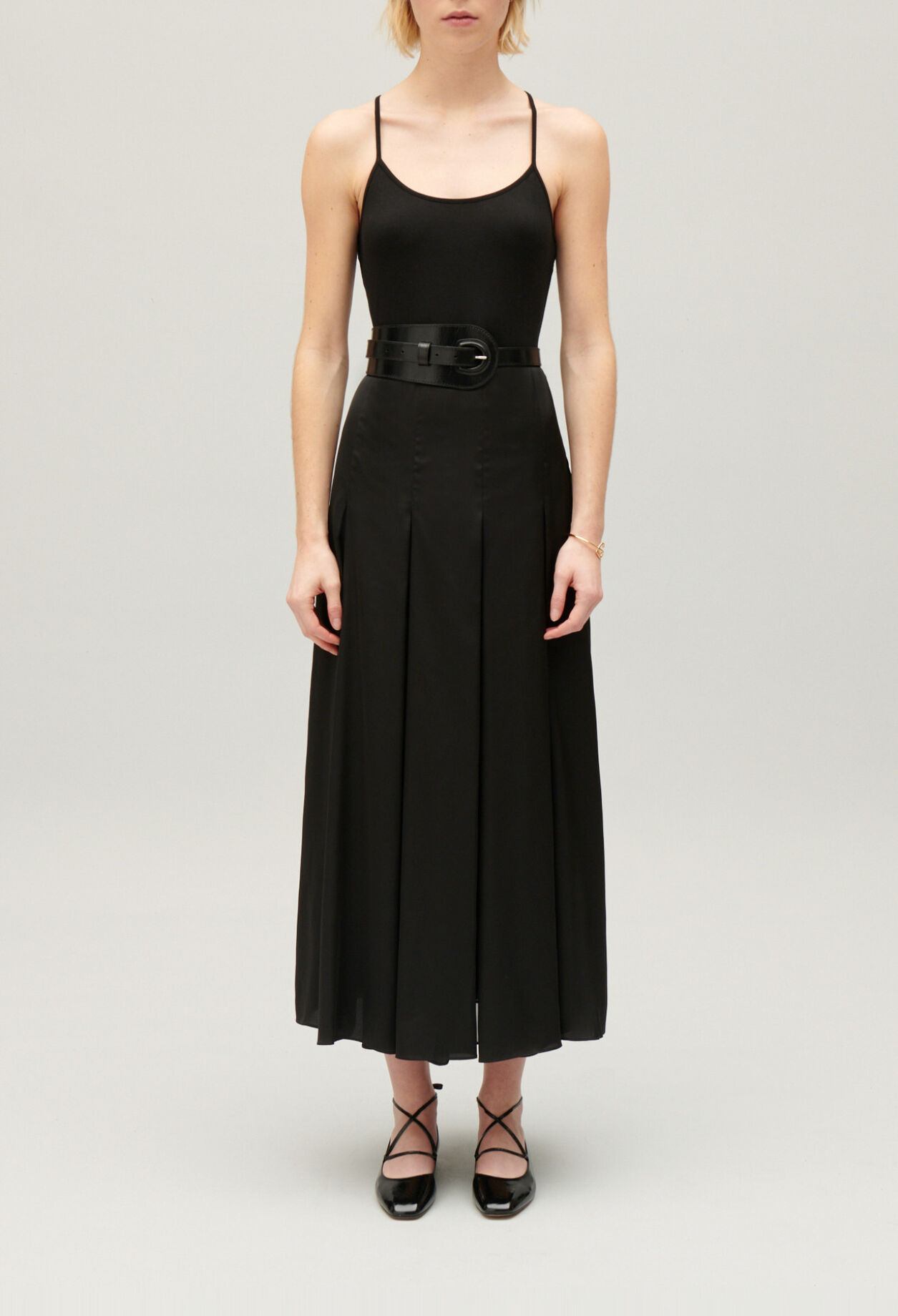 Black midi dress with crossover back