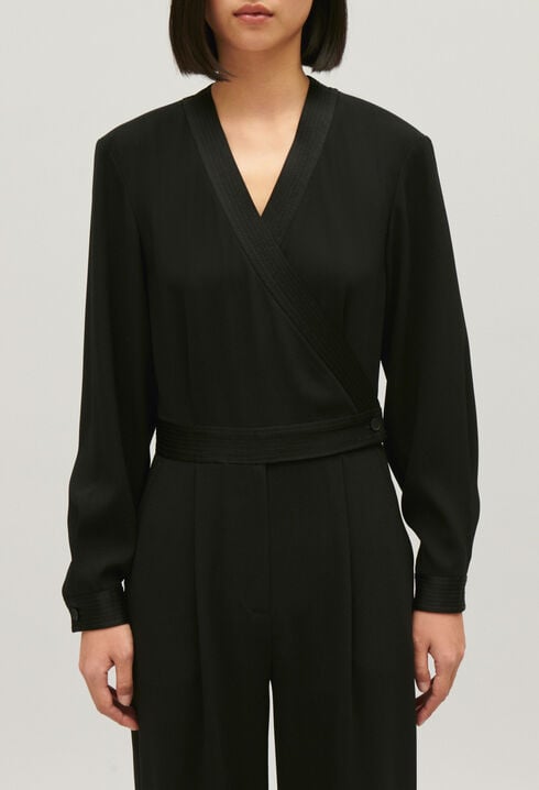 Black trouser suit