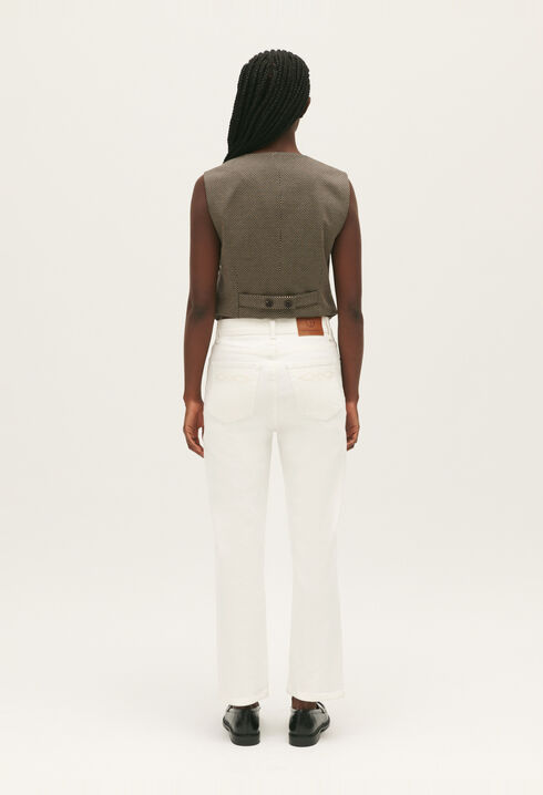 Ecru straight-fit jeans