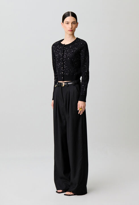 Classic sequin knit cardigan
