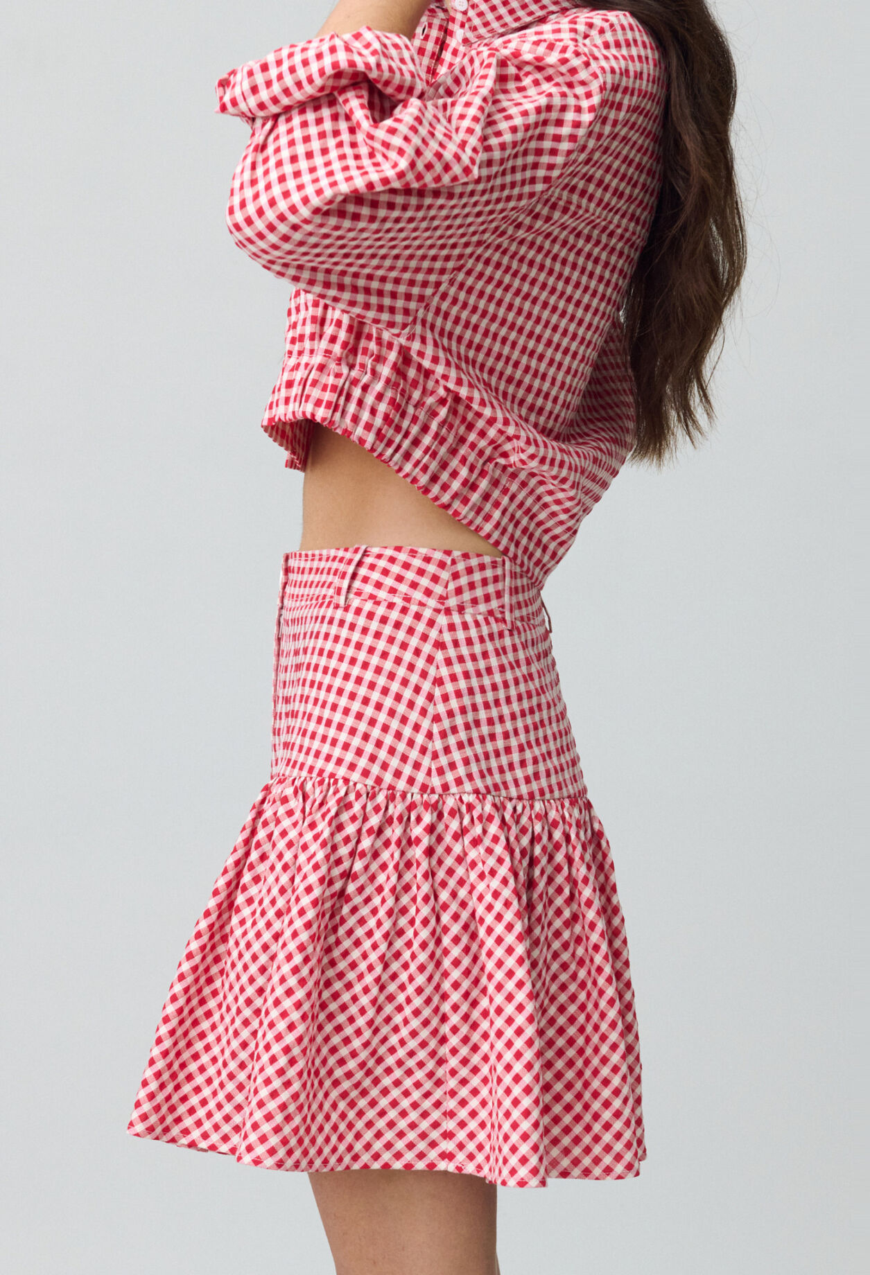 Gingham Check Mini Skirt