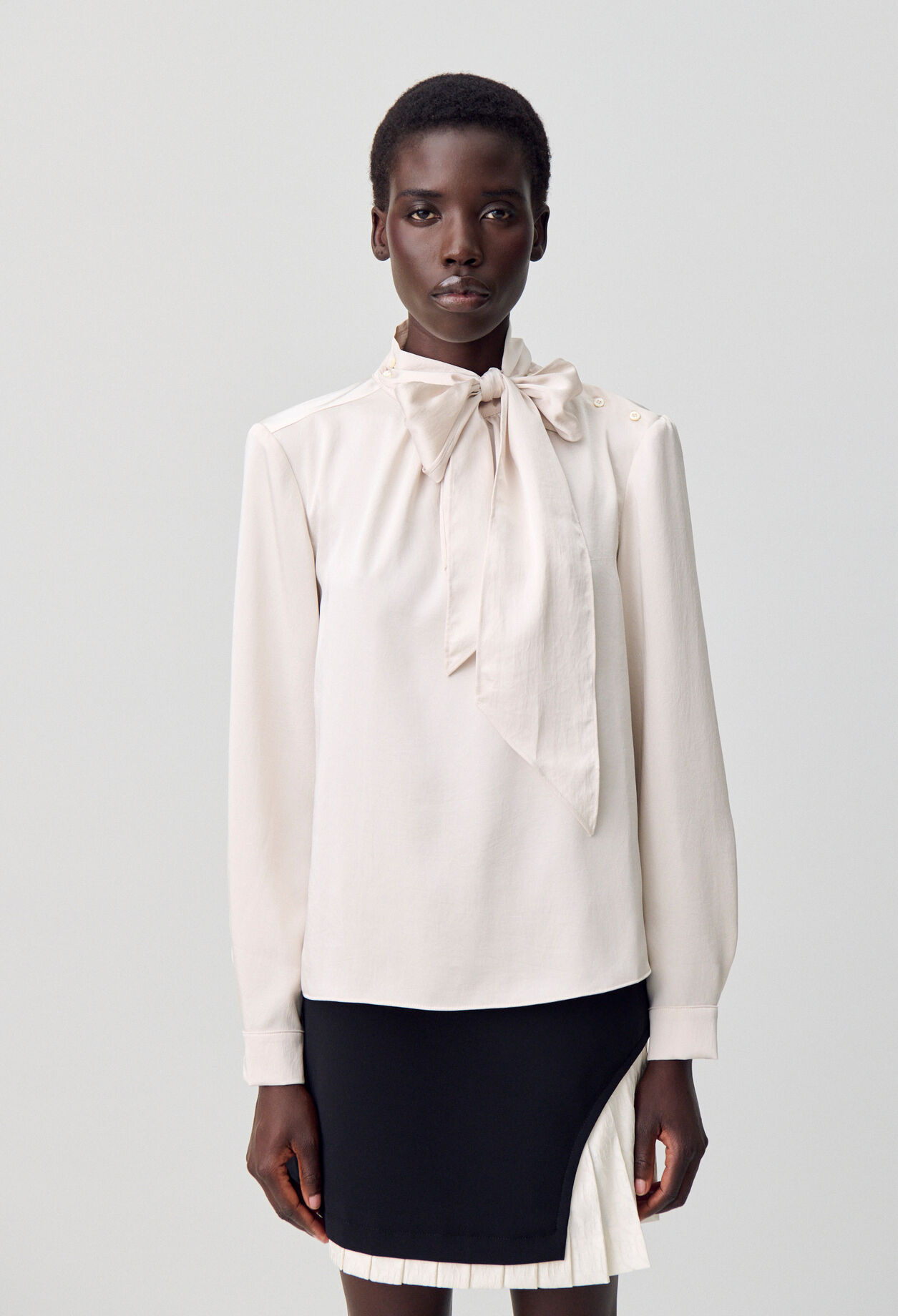 Flowing pussy-bow blouse