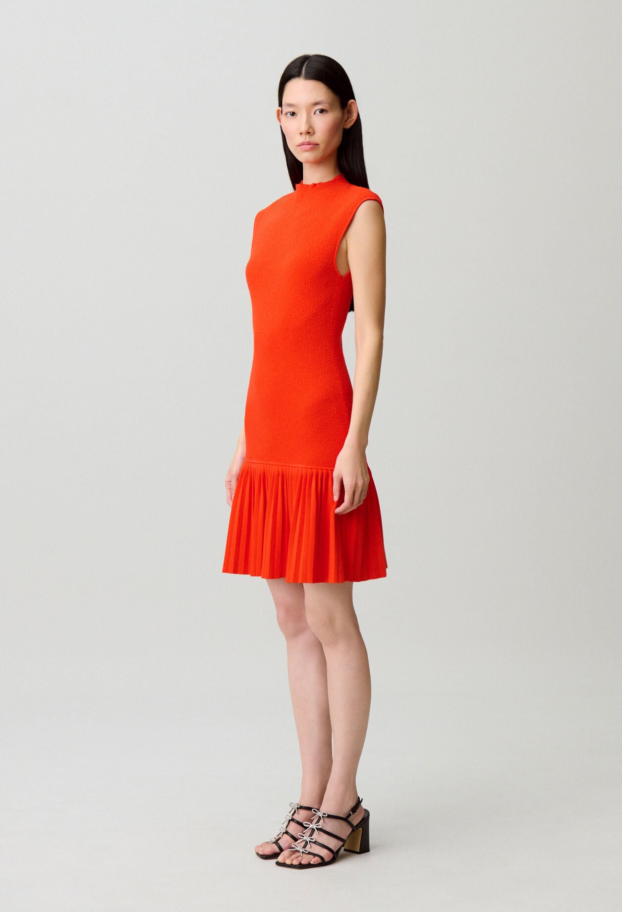 Pleated knit dress