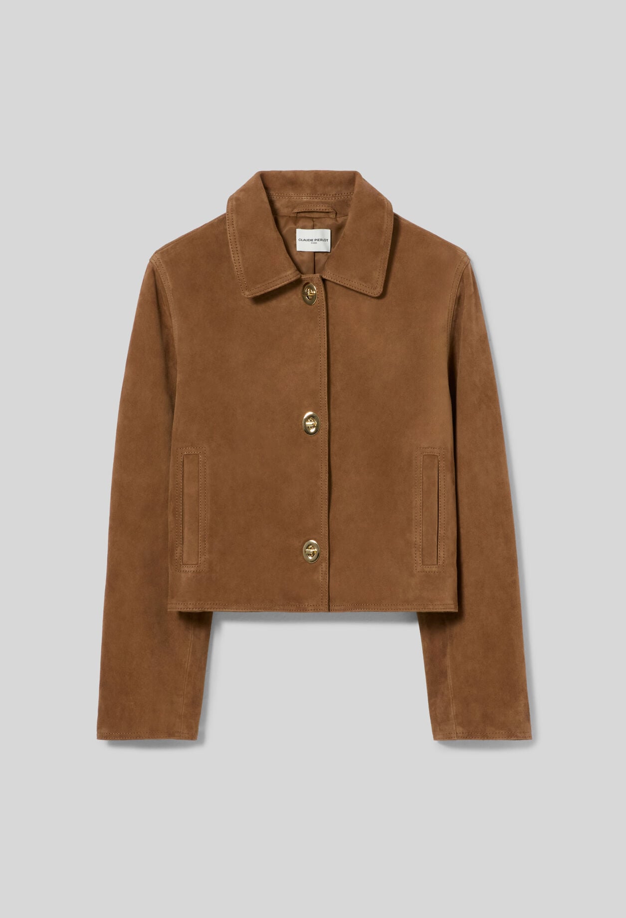 Short suede leather jacket