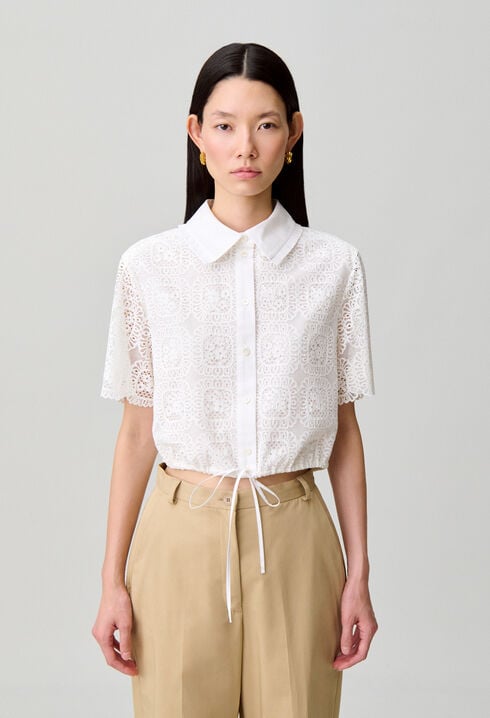Cropped lace shirt