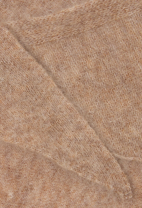 Fluffy knitted triangle scarf