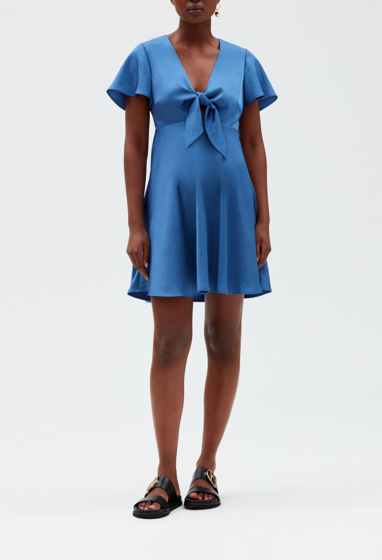 Short flowing blue dress