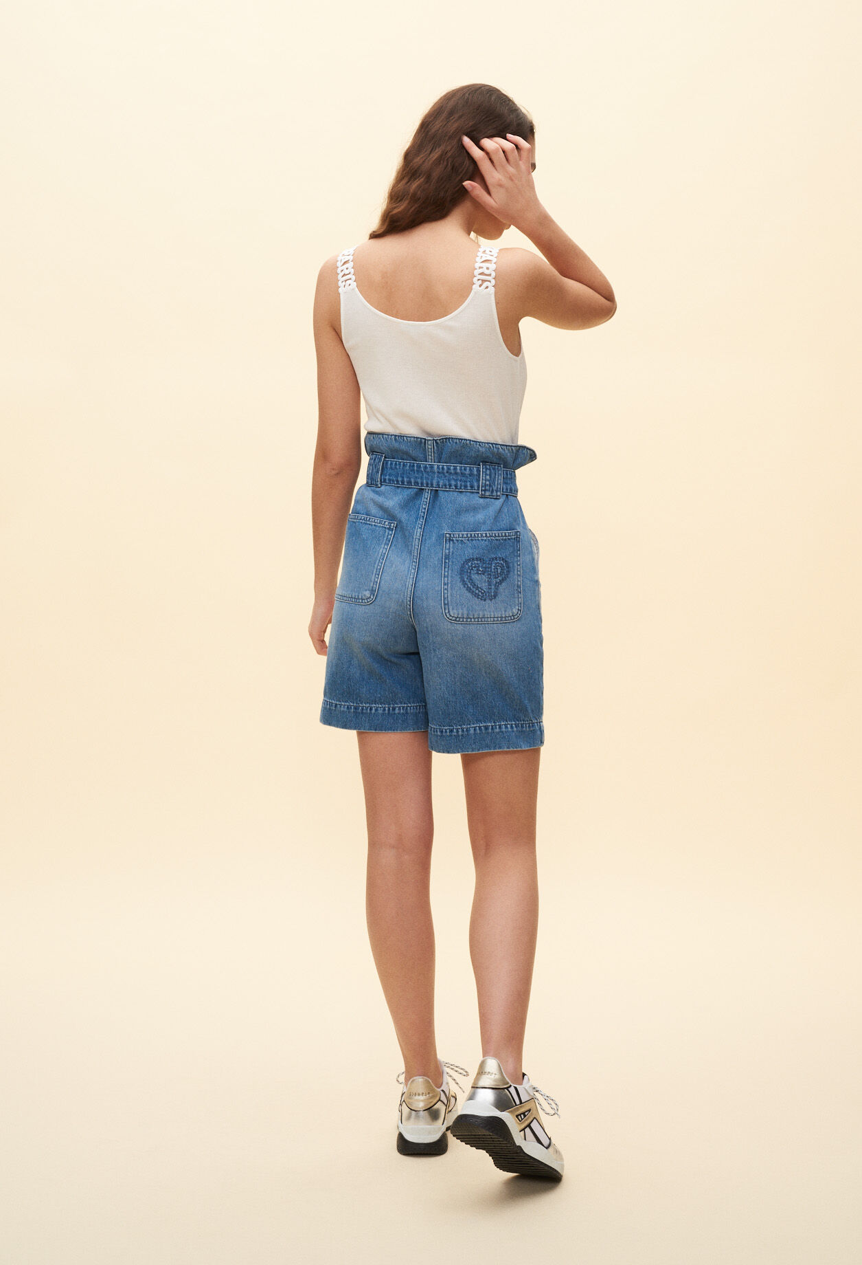 High-waist denim shorts High-waist denim shorts