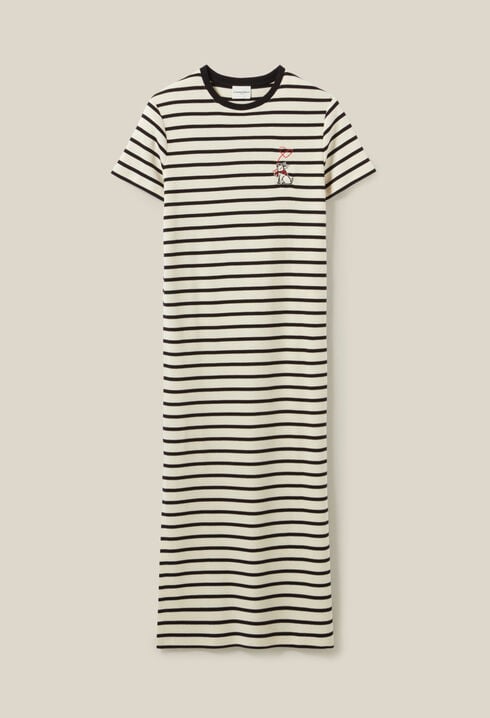 Striped Midi Jean Dress