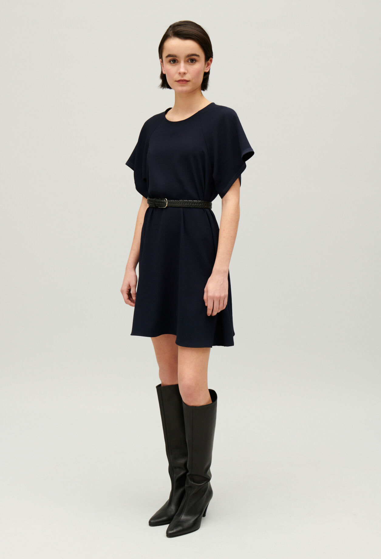 Short navy babydoll dress