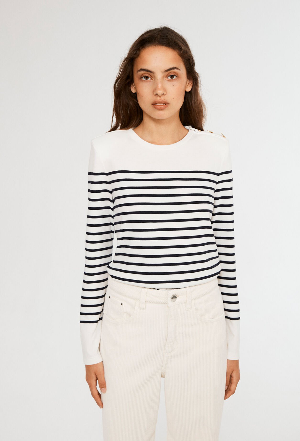 T-shirt with long viscose sleeves