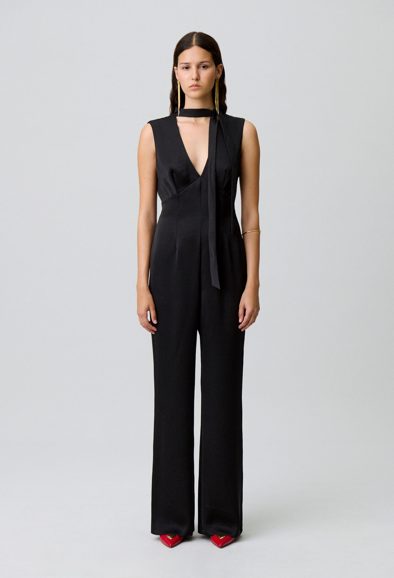 Fluid satin jumpsuit
