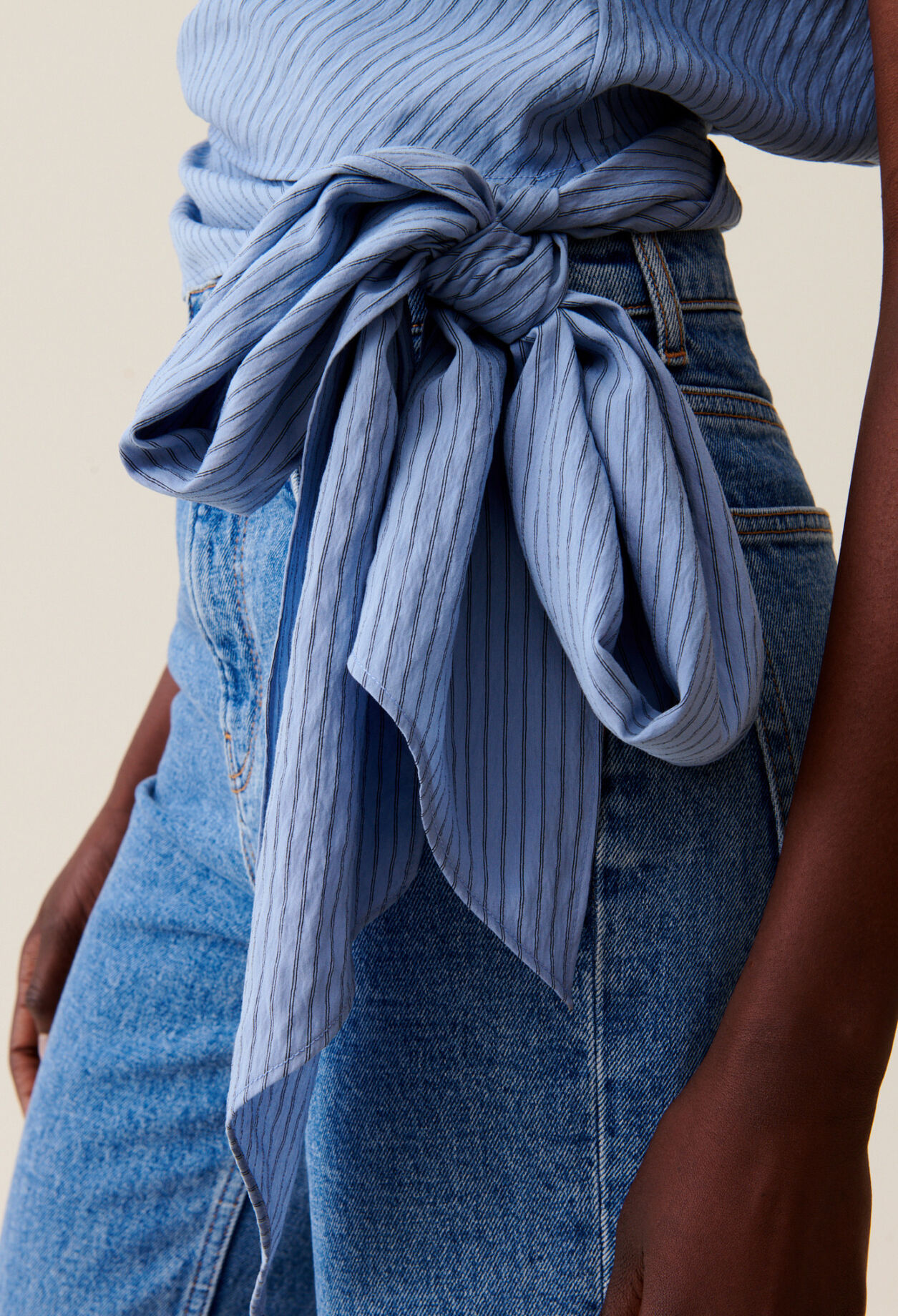 Striped Wrap Blouse