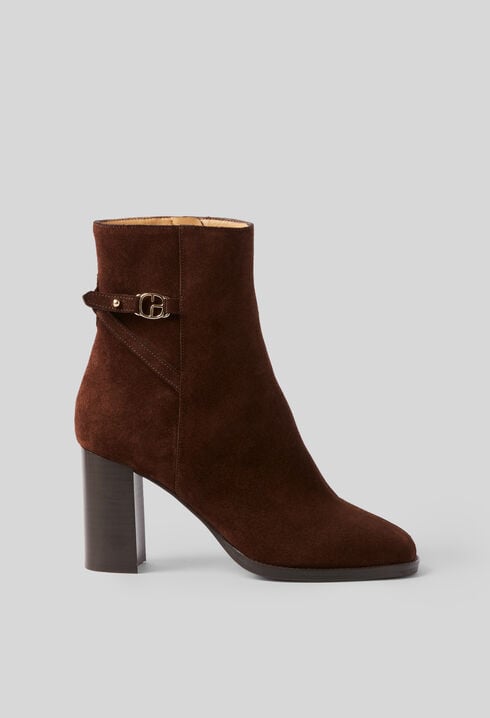 Suede heeled ankle boots