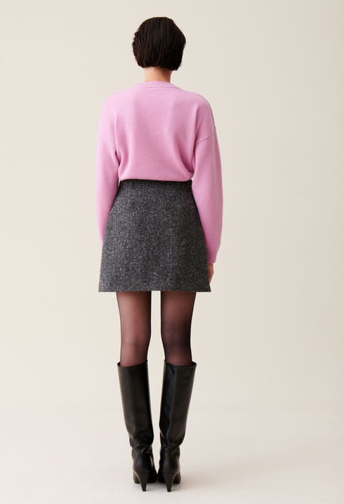 Mixed wool skirt