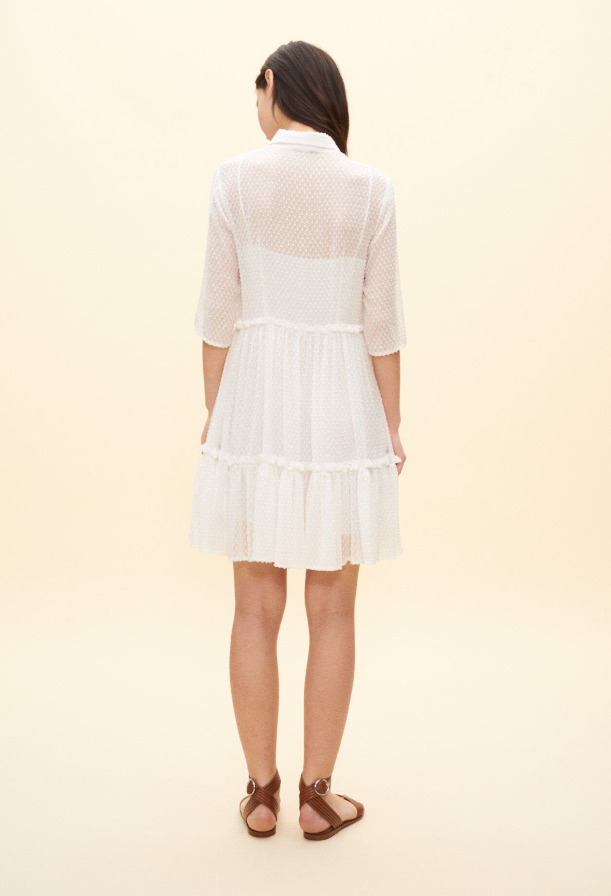 White dotted Swiss shirt dress White dotted Swiss shirt dress