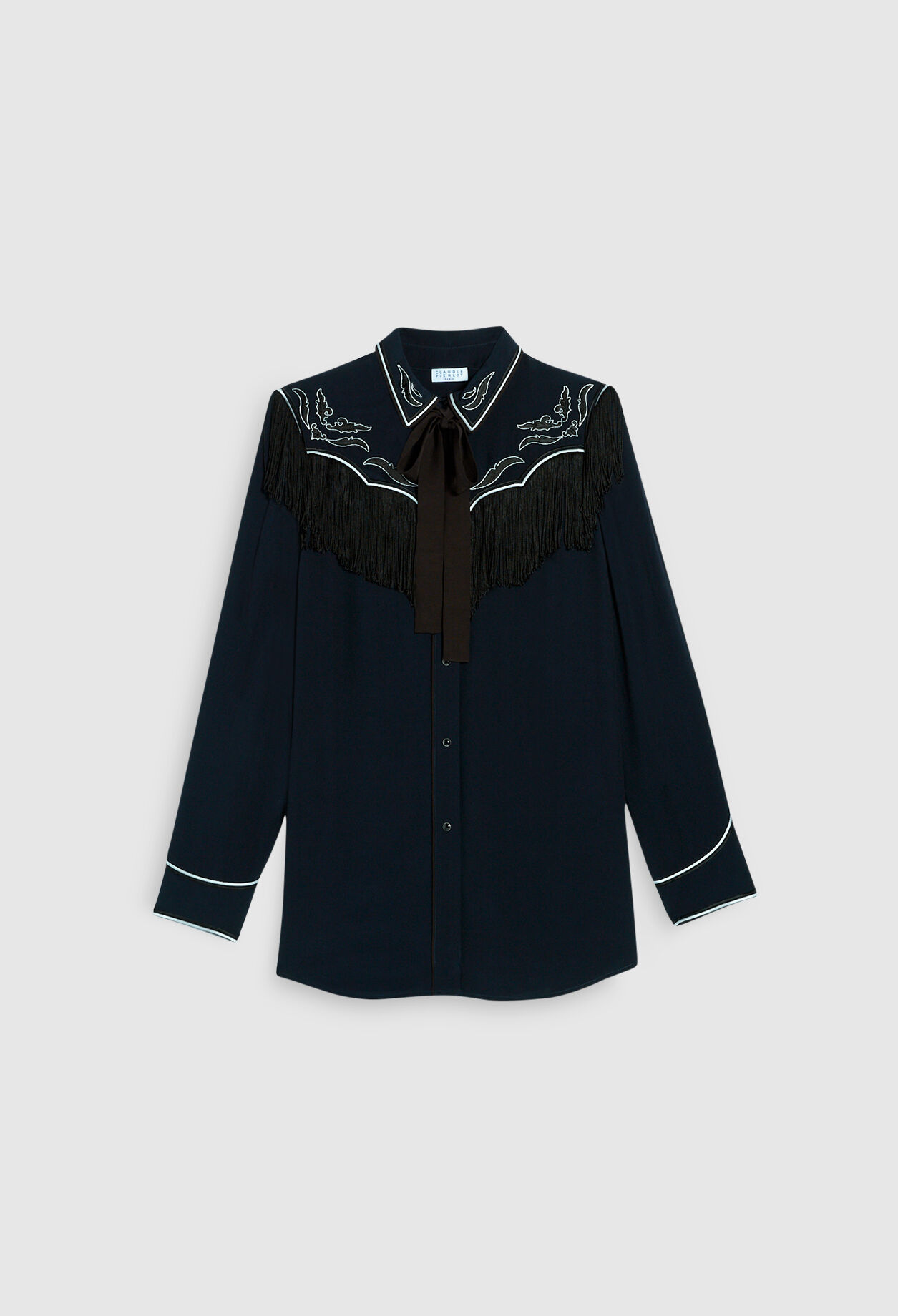 Long-sleeved top with classic collar