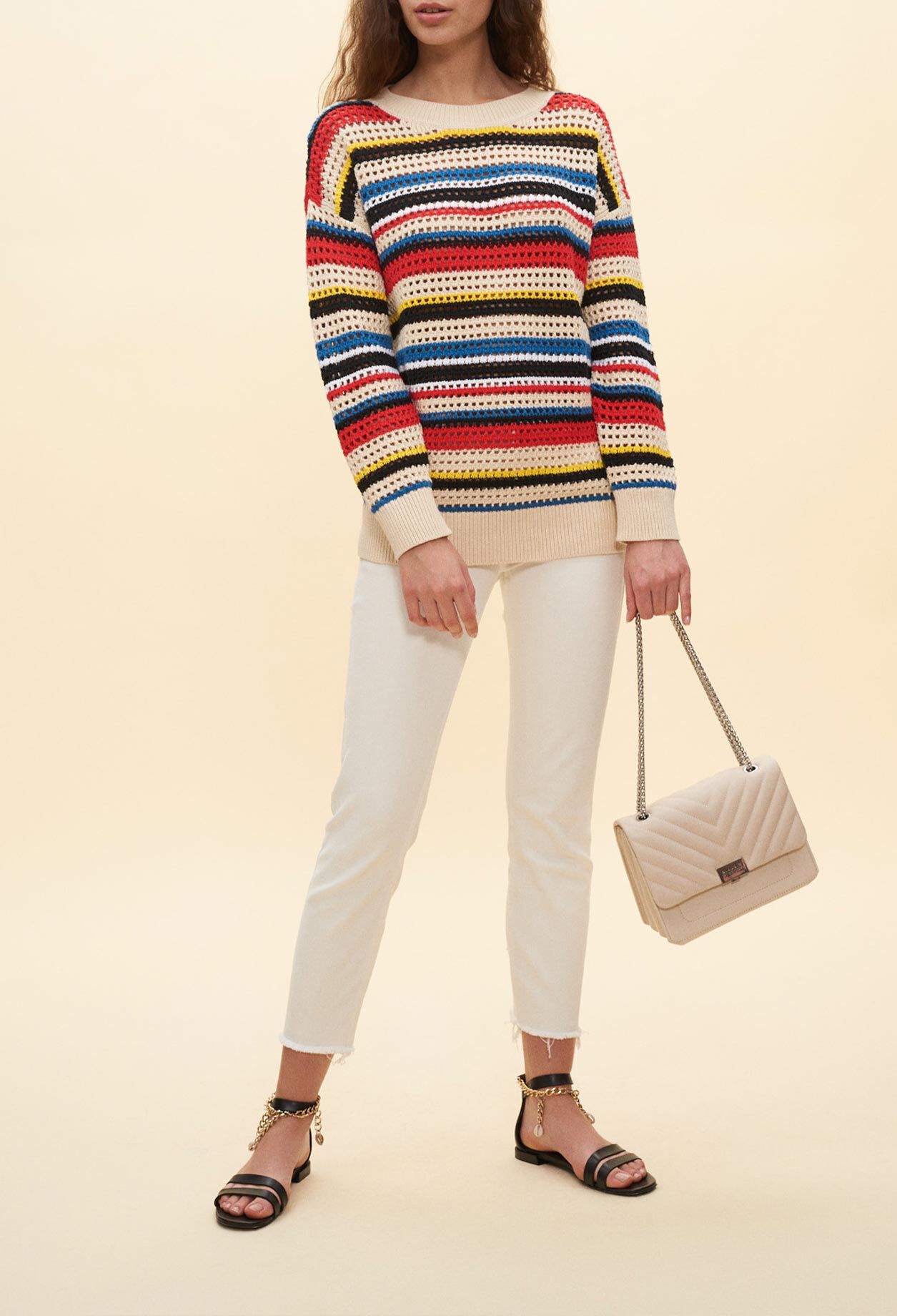 Striped openwork sweater Striped openwork sweater