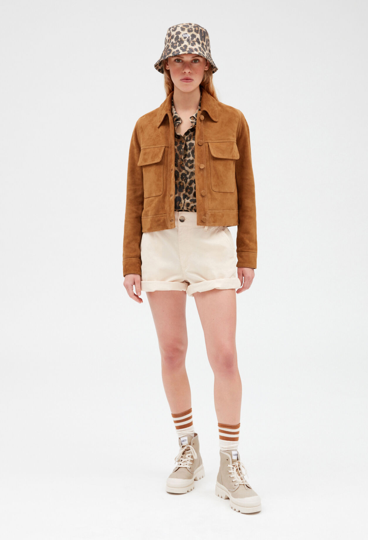 Short camel suede jacket Short camel suede jacket