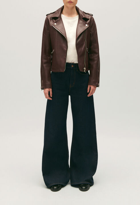 Black smooth leather jacket