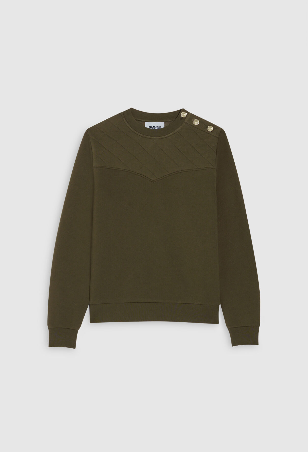 Sweatshirt kaki à manches longues Sweatshirt kaki à manches longues