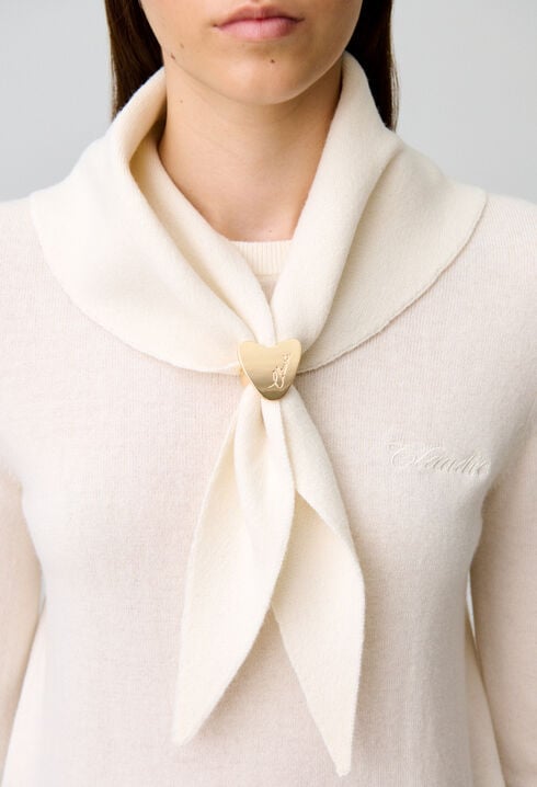 Knit jumper with removable scarf