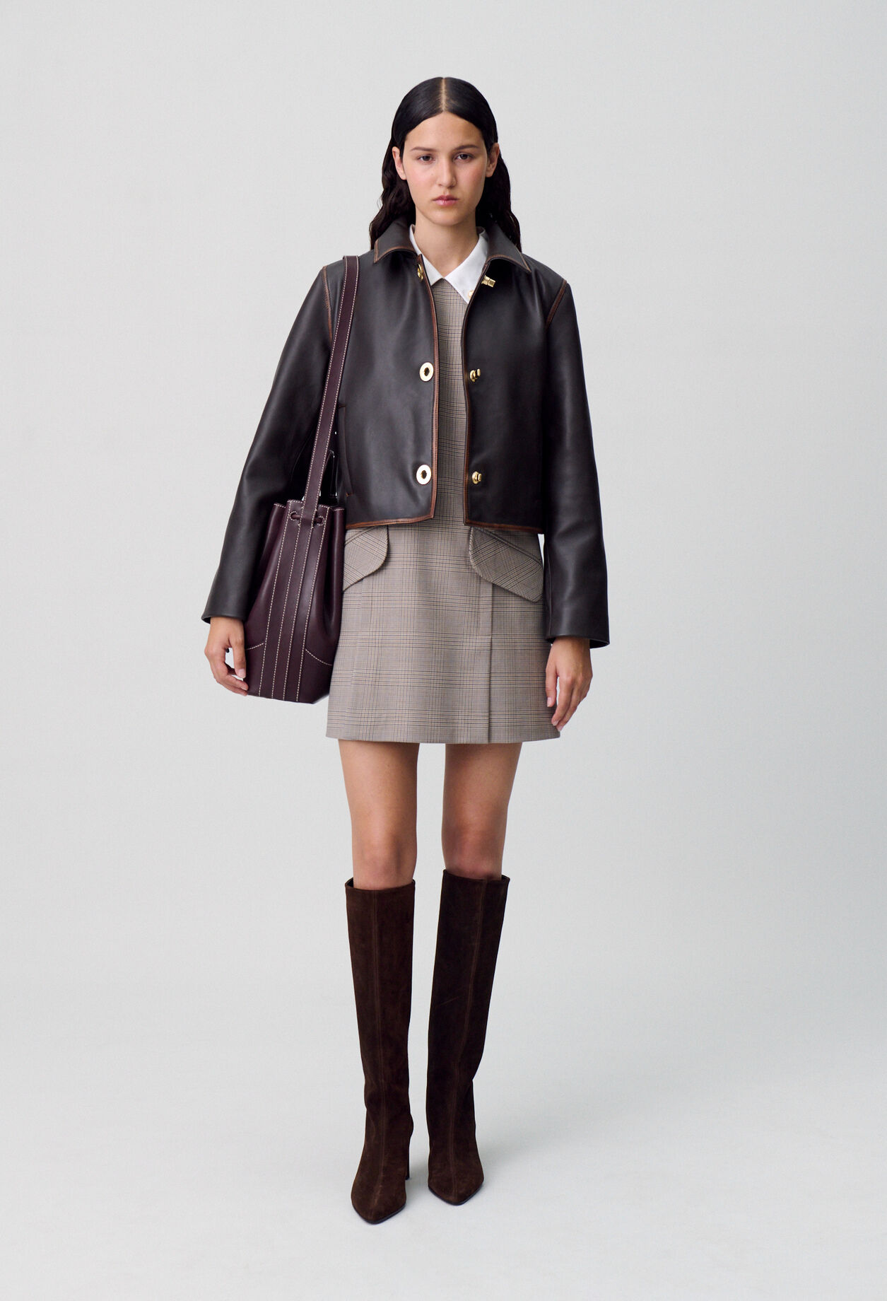 Cropped Vintage Leather Jacket Cropped Vintage Leather Jacket