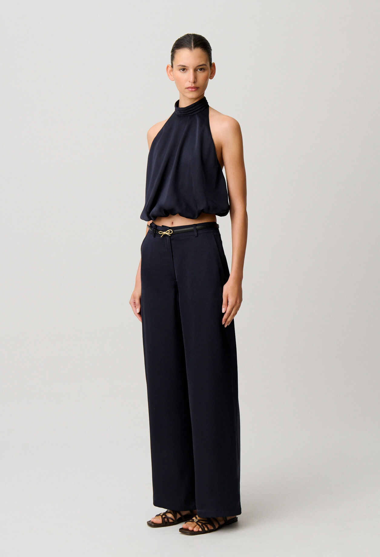 Satin Open-Back Top