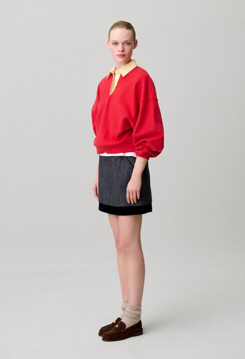 Short bi-material skirt