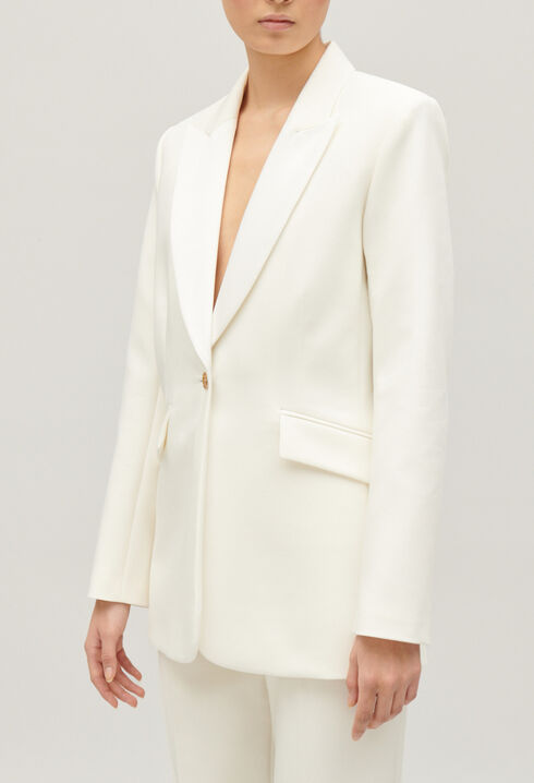 Dual fabric suit jacket