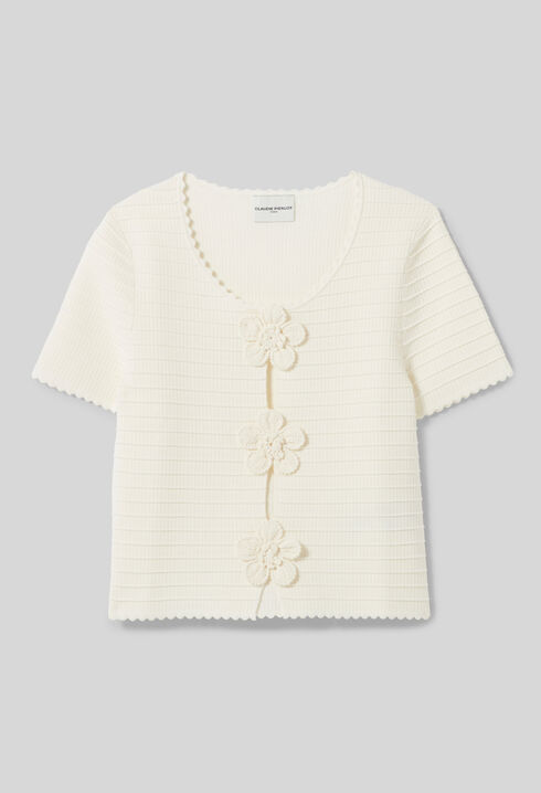 Striped short-sleeved jumper