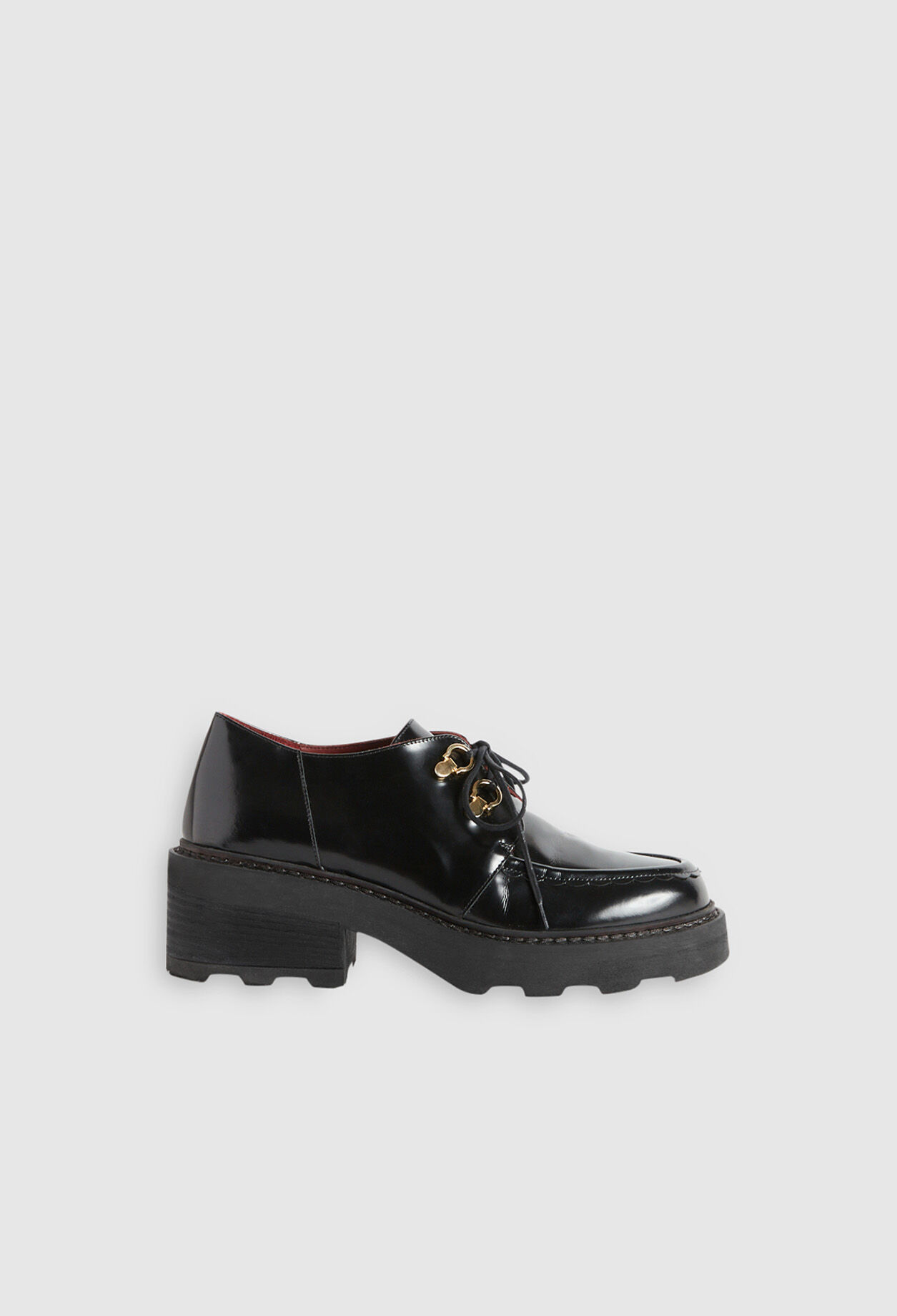 Leather platform derbies