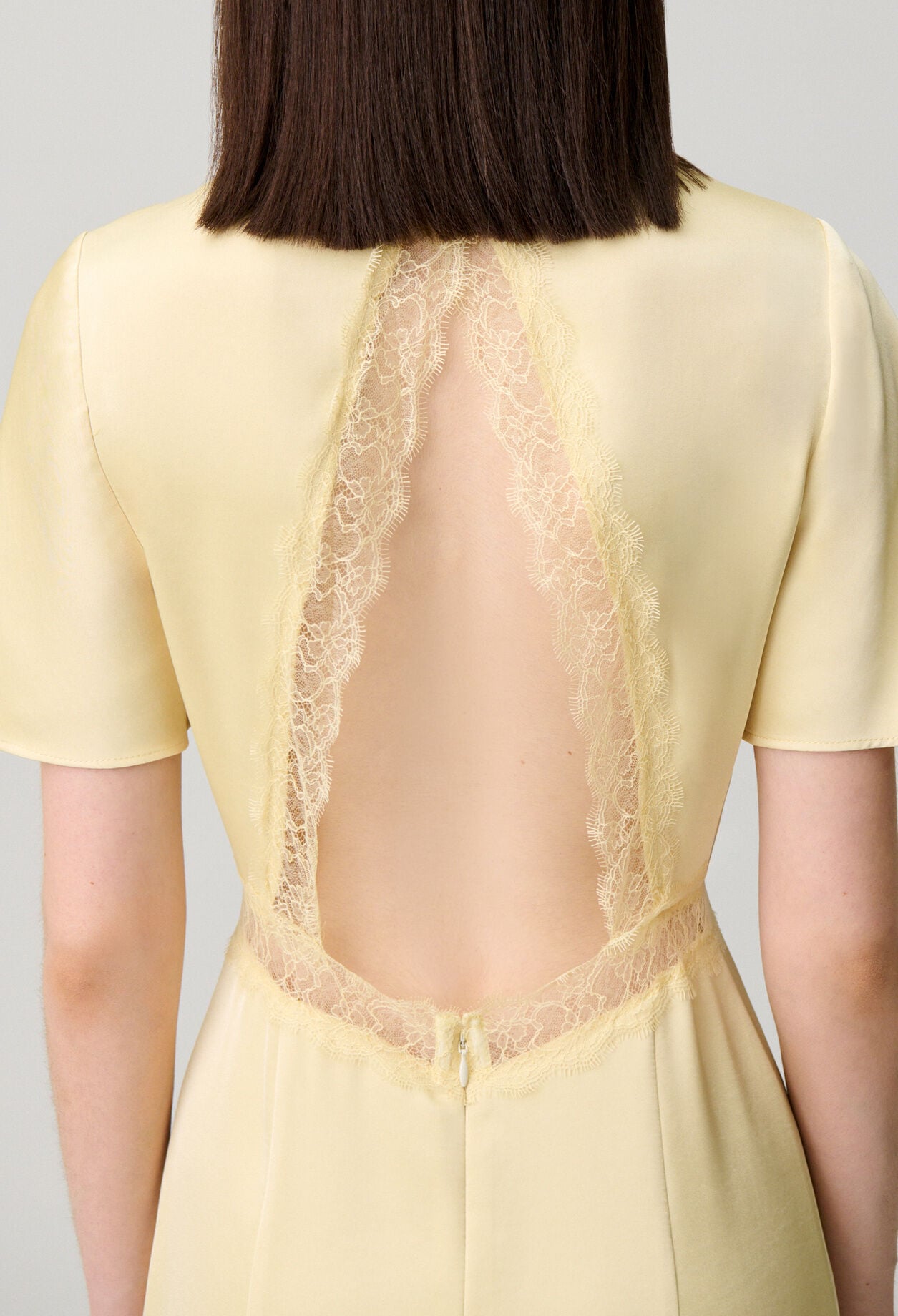 Satin lace open-back dress