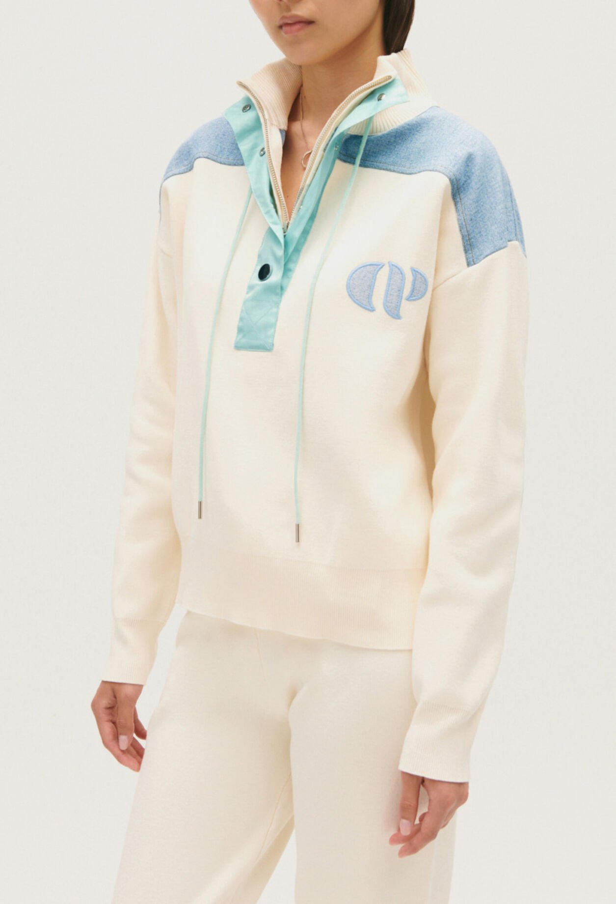 Minimum cream half-zip sweatshirt