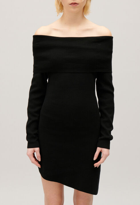 Asymmetric knitted dress