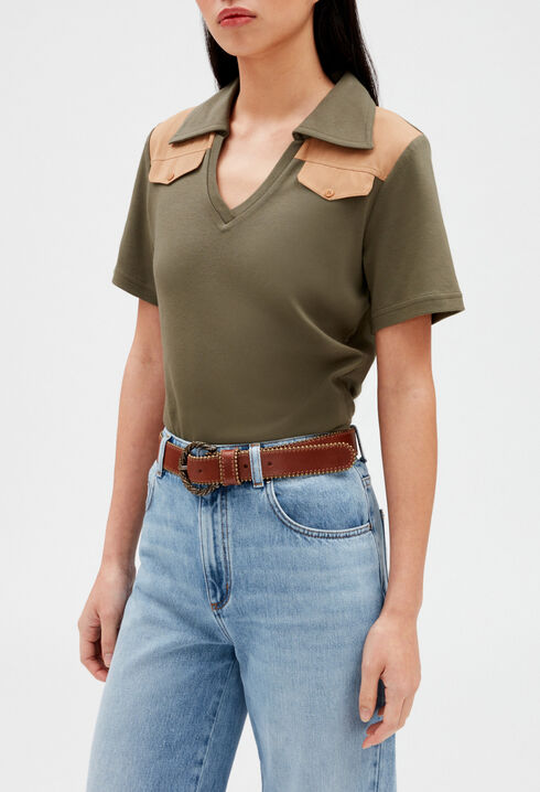 Short-sleeved polo T-shirt