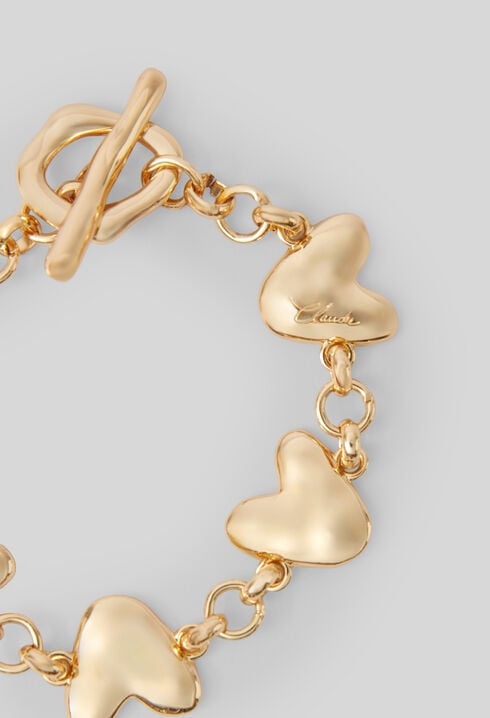 Hammered hearts chain bracelet