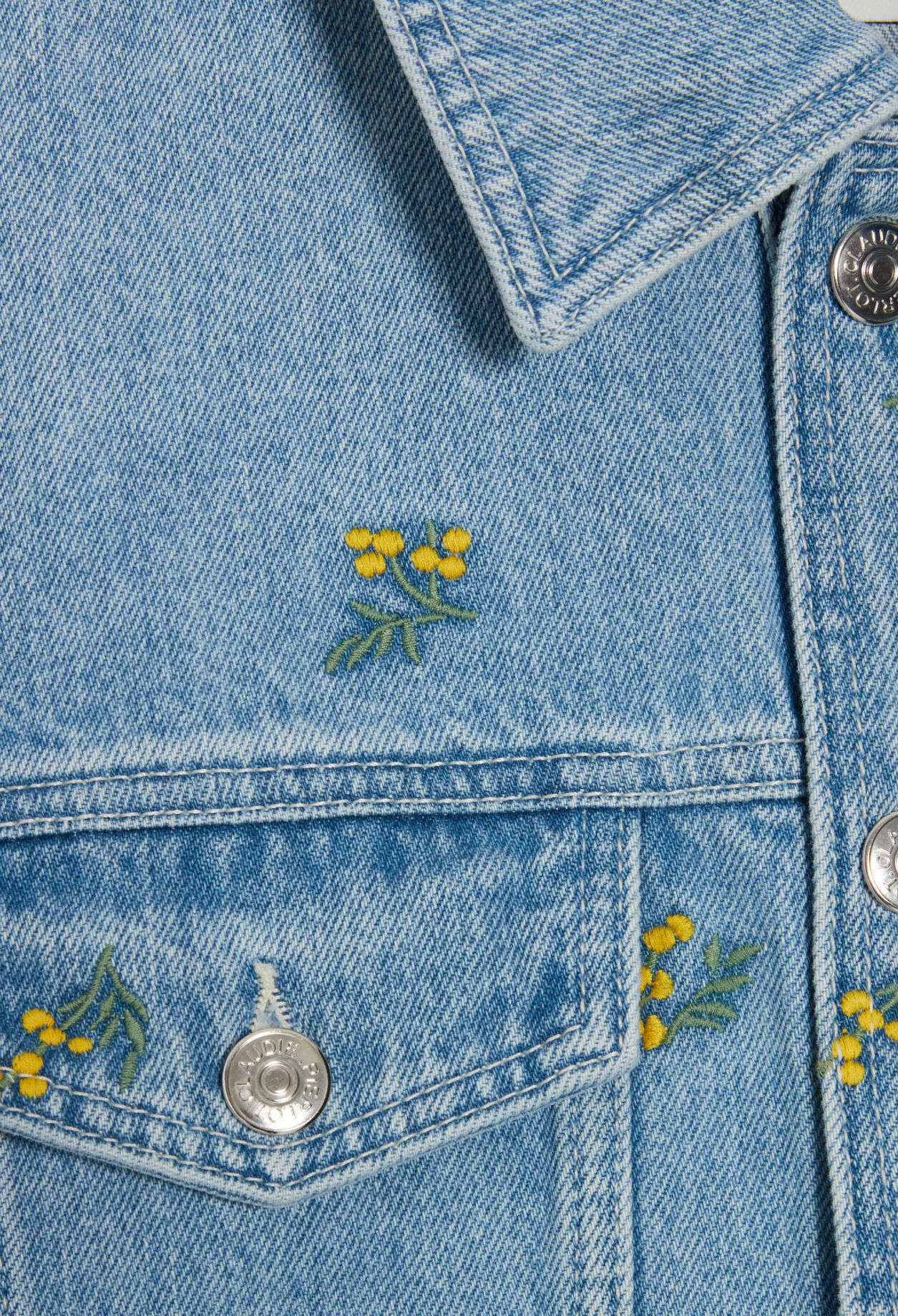 Denim jacket with mimosa pattern Denim jacket with mimosa pattern
