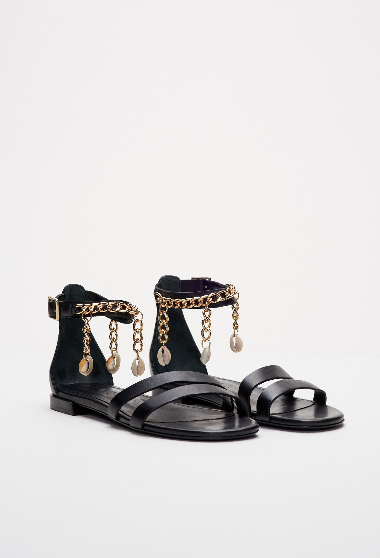 Metal chain sandals