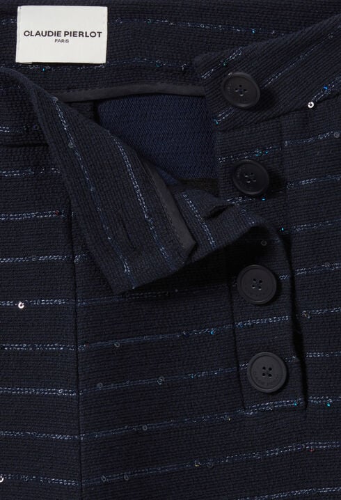 Striped straight cut trousers