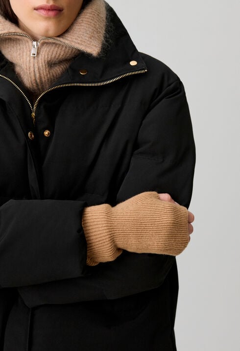 Wool mitts with gold CP rivet