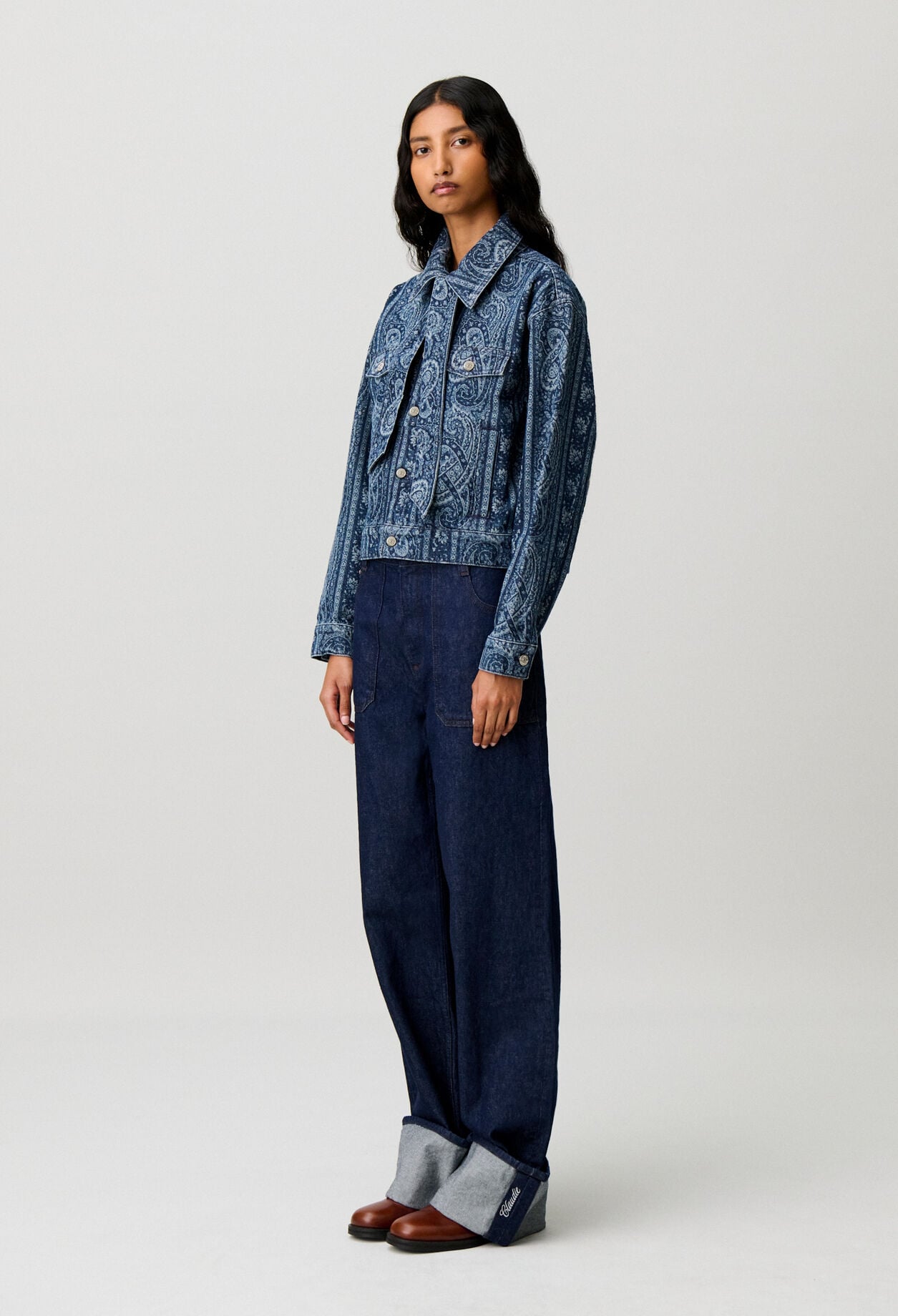 Printed denim jacket