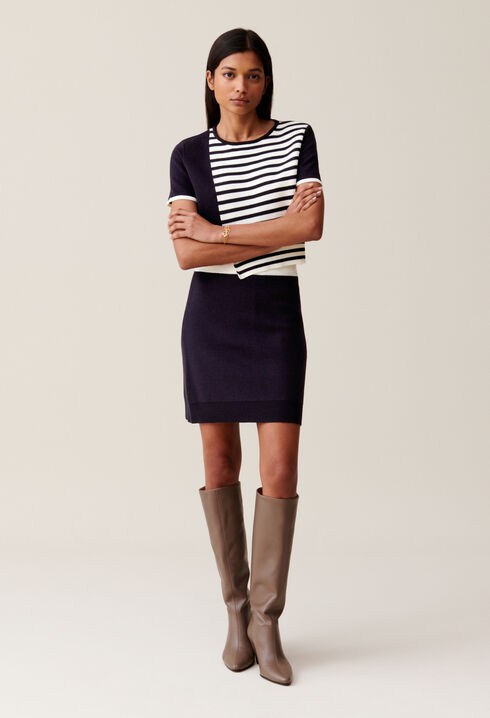 Wool Skirt with Elastic Waist