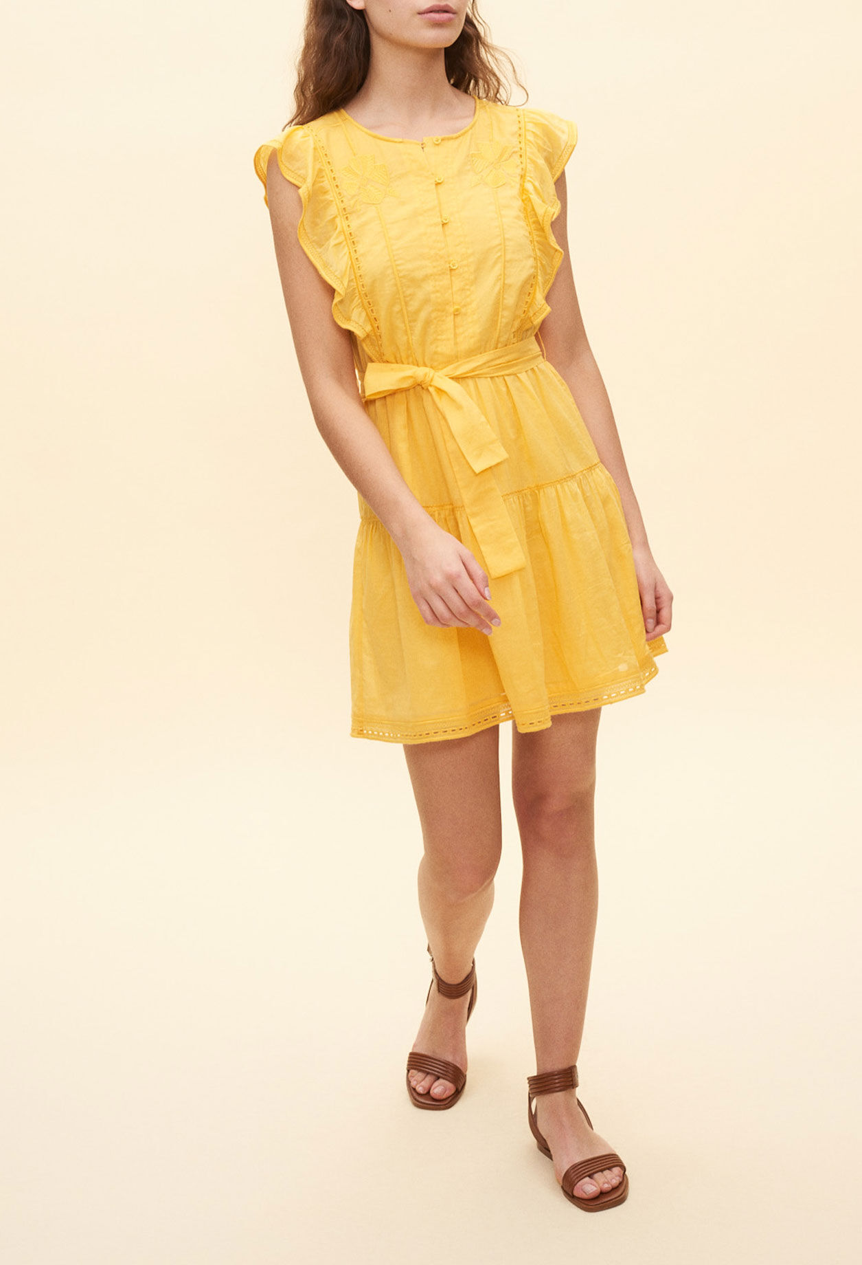 Yellow dress with frills Yellow dress with frills