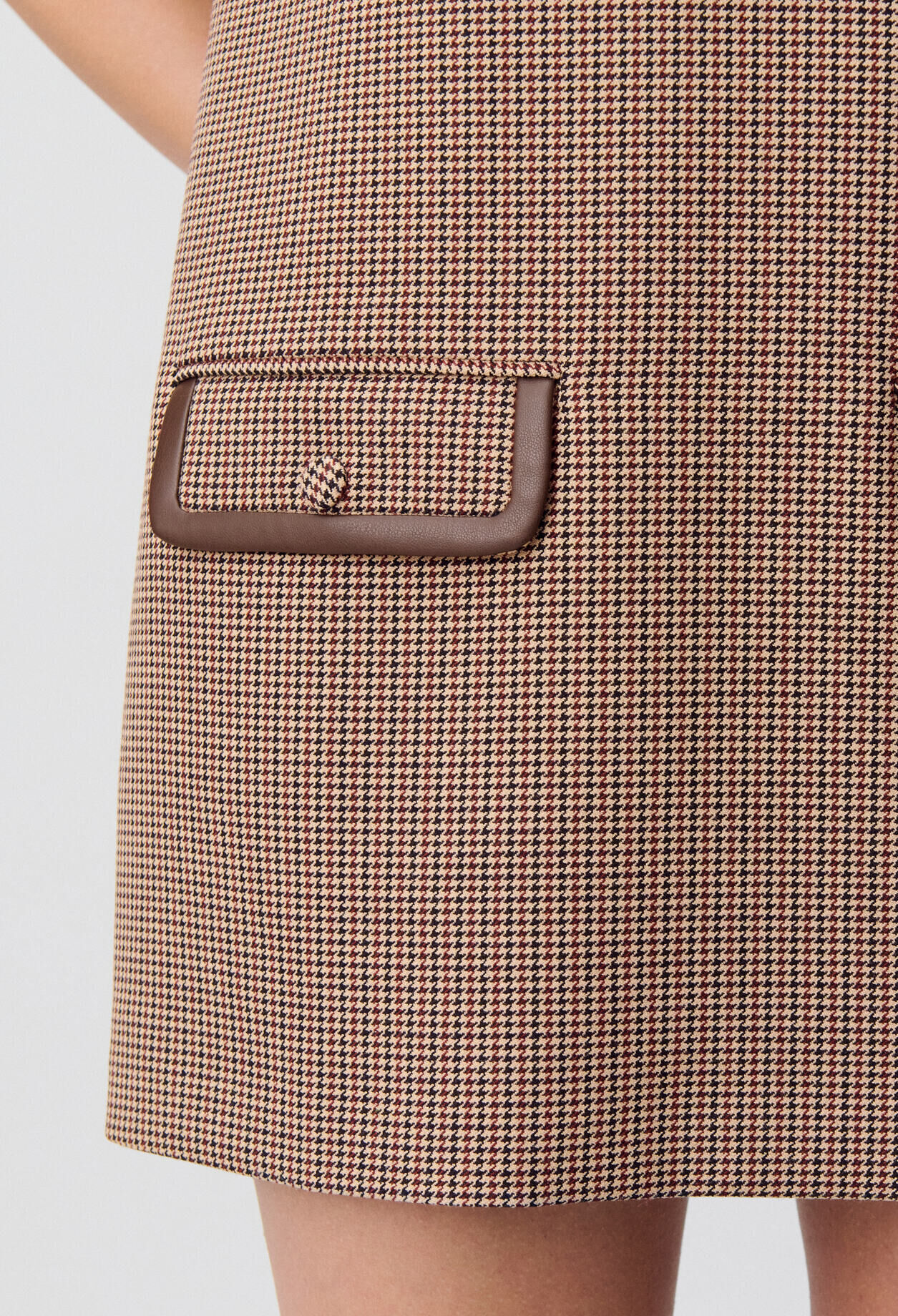 Shift dress with leather detailing Shift dress with leather detailing
