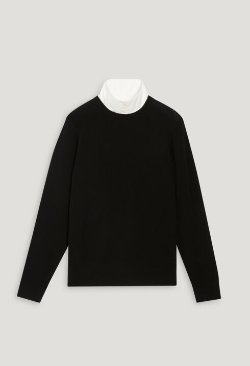 Black wool jumper with high neck