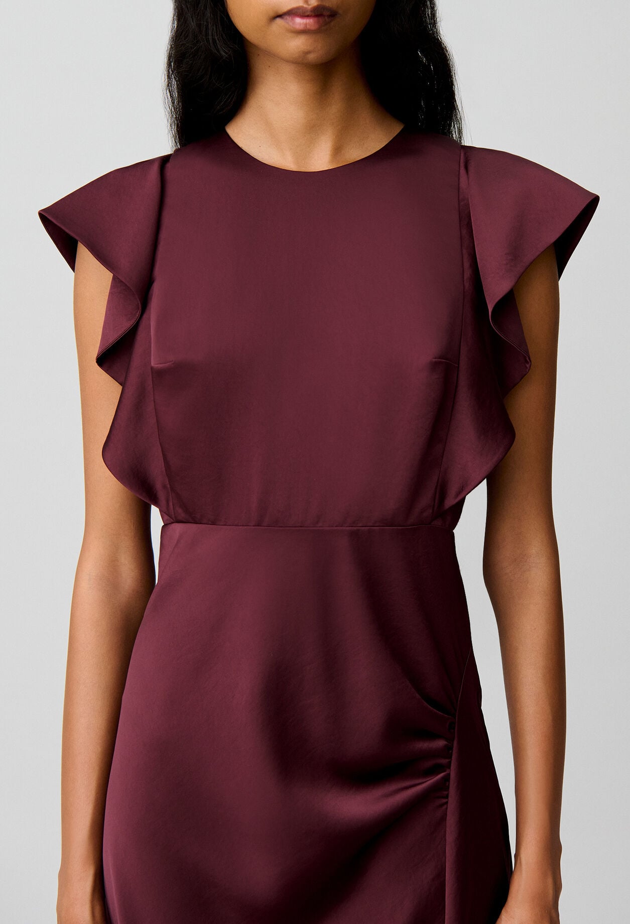 Slit Satin Maxi Dress