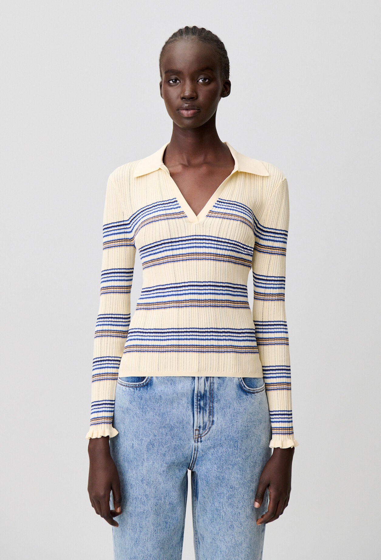 Multicolour striped knit top