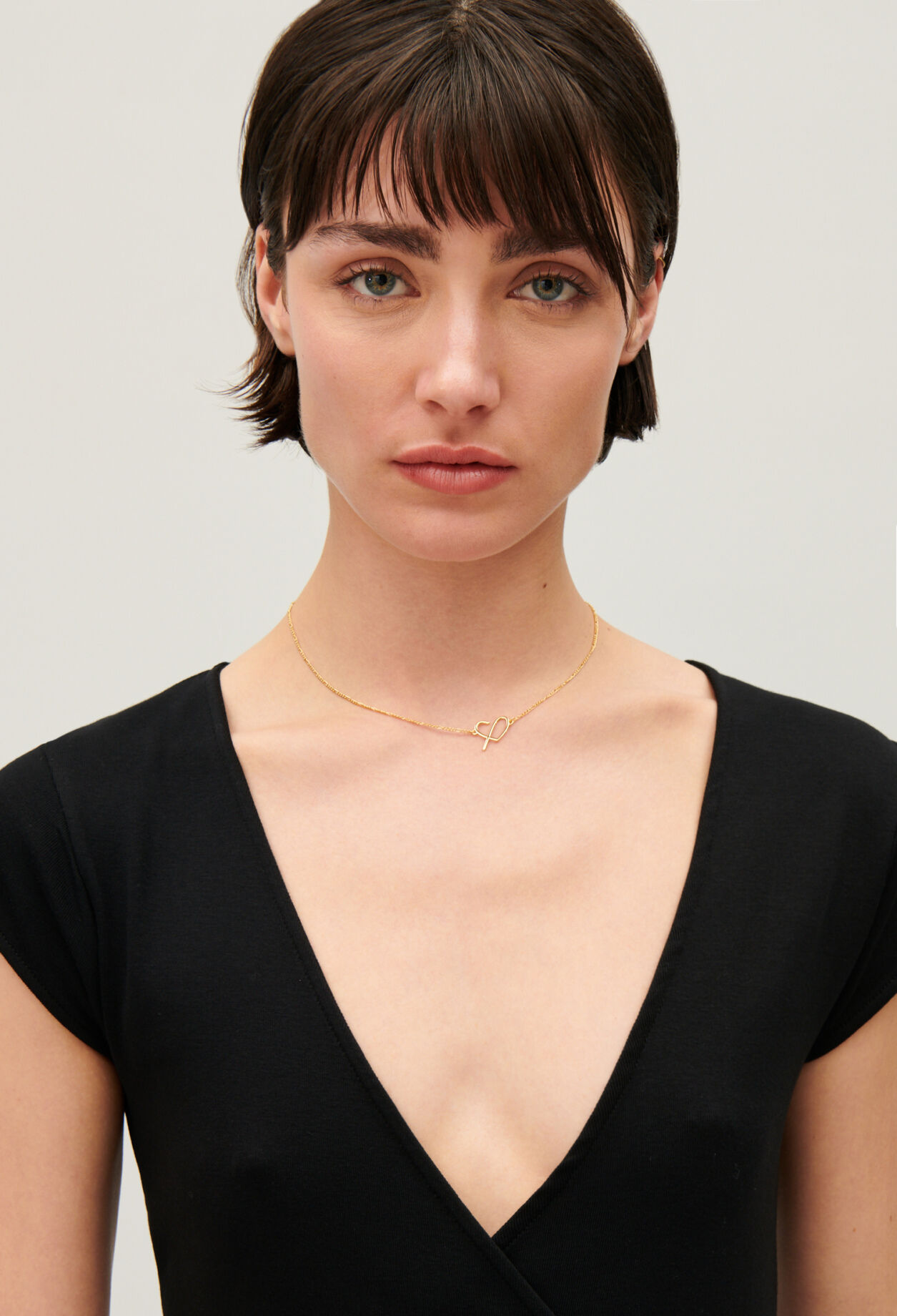 Golden brass CP heart necklace