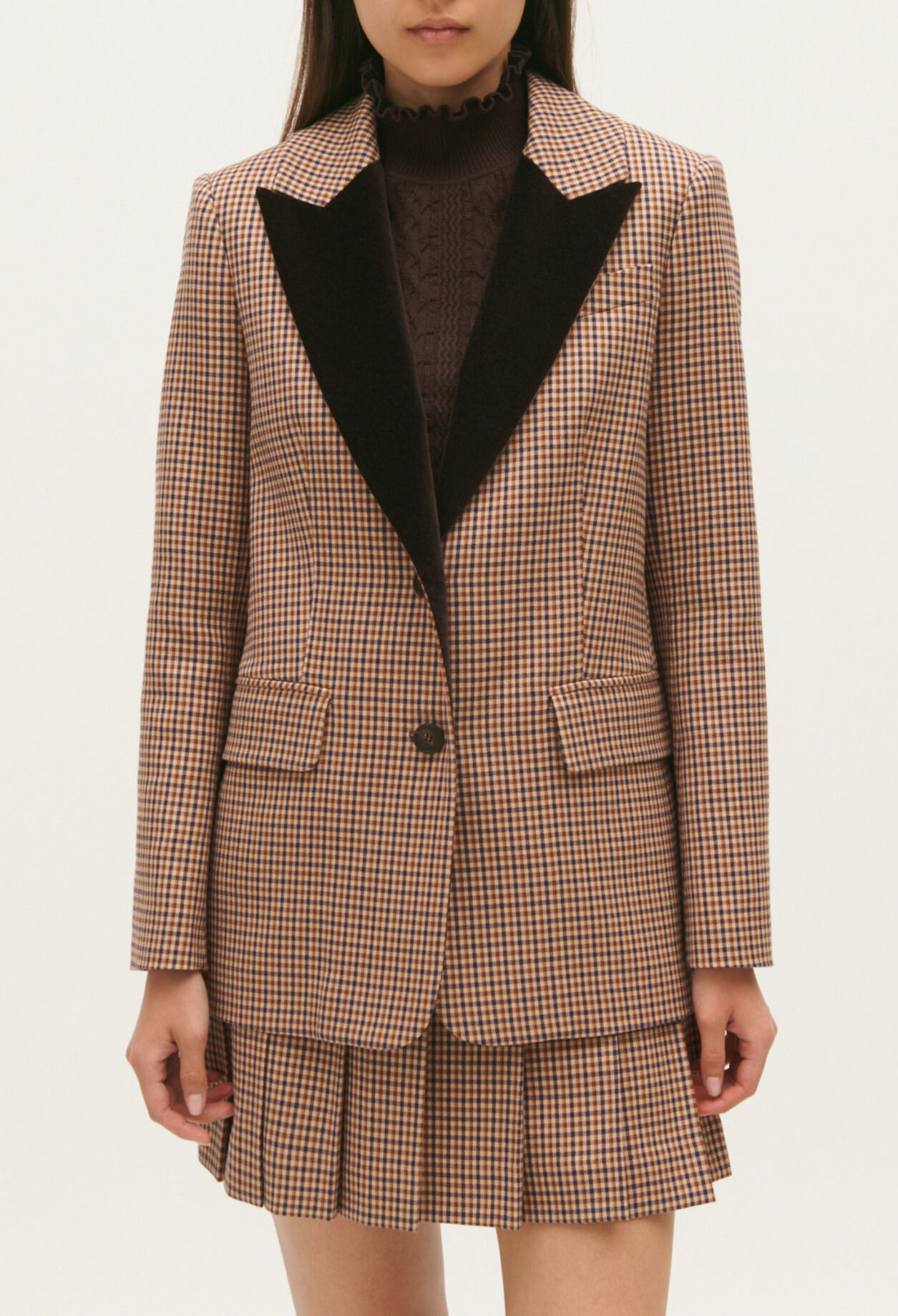 Checked suit jacket